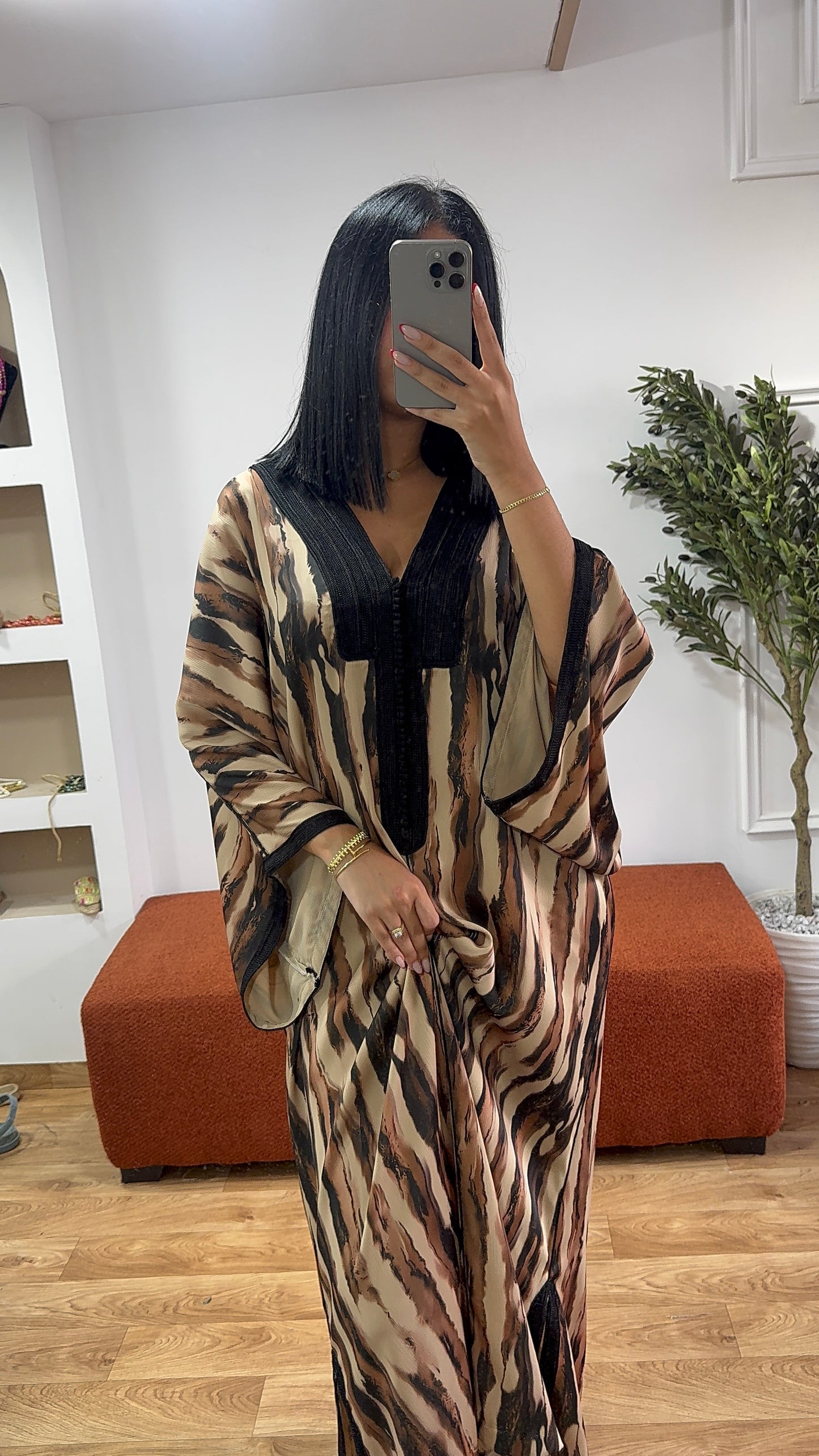 Gandoura zèbre marron