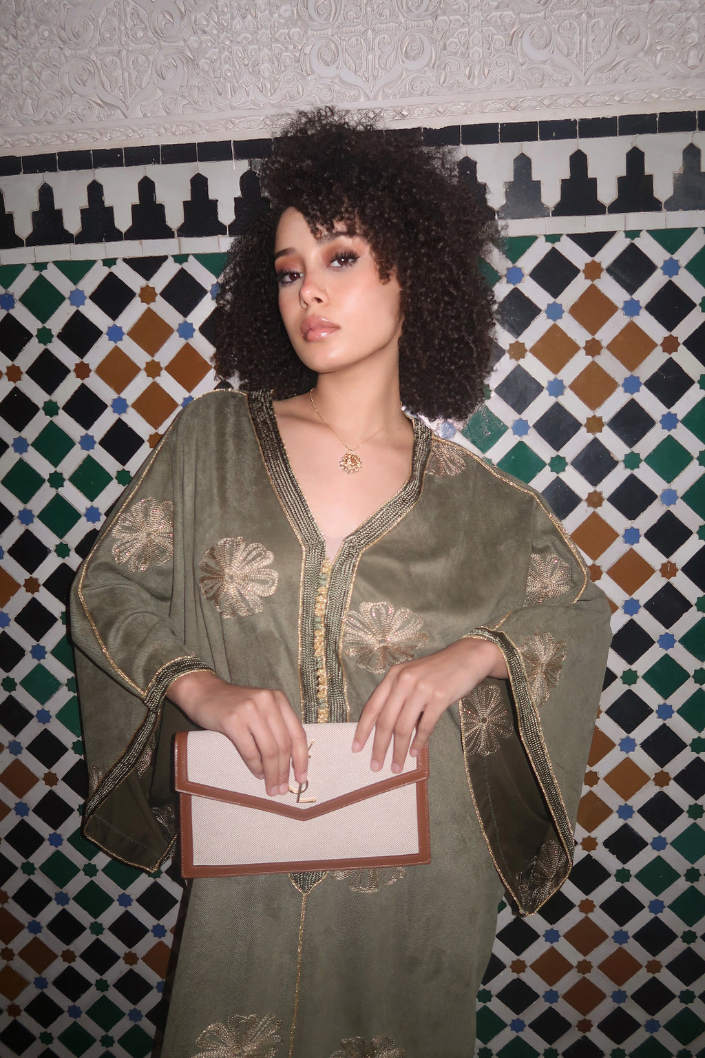 Gandoura Fleur vert