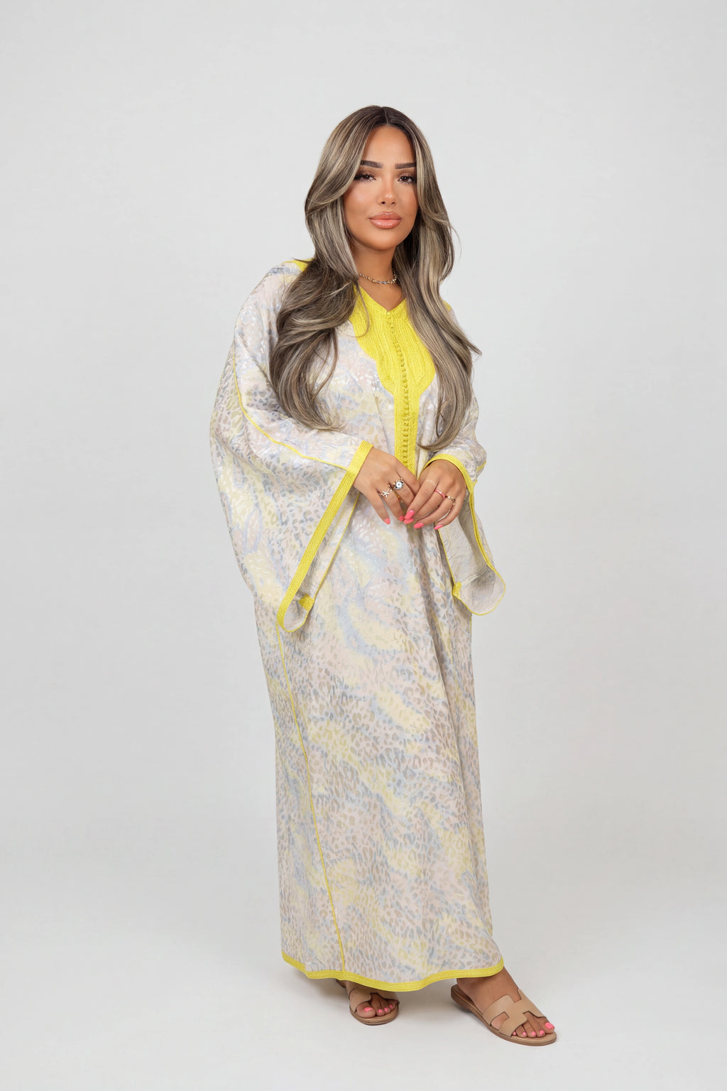 Gandoura bebeta léopard Satinée Citron