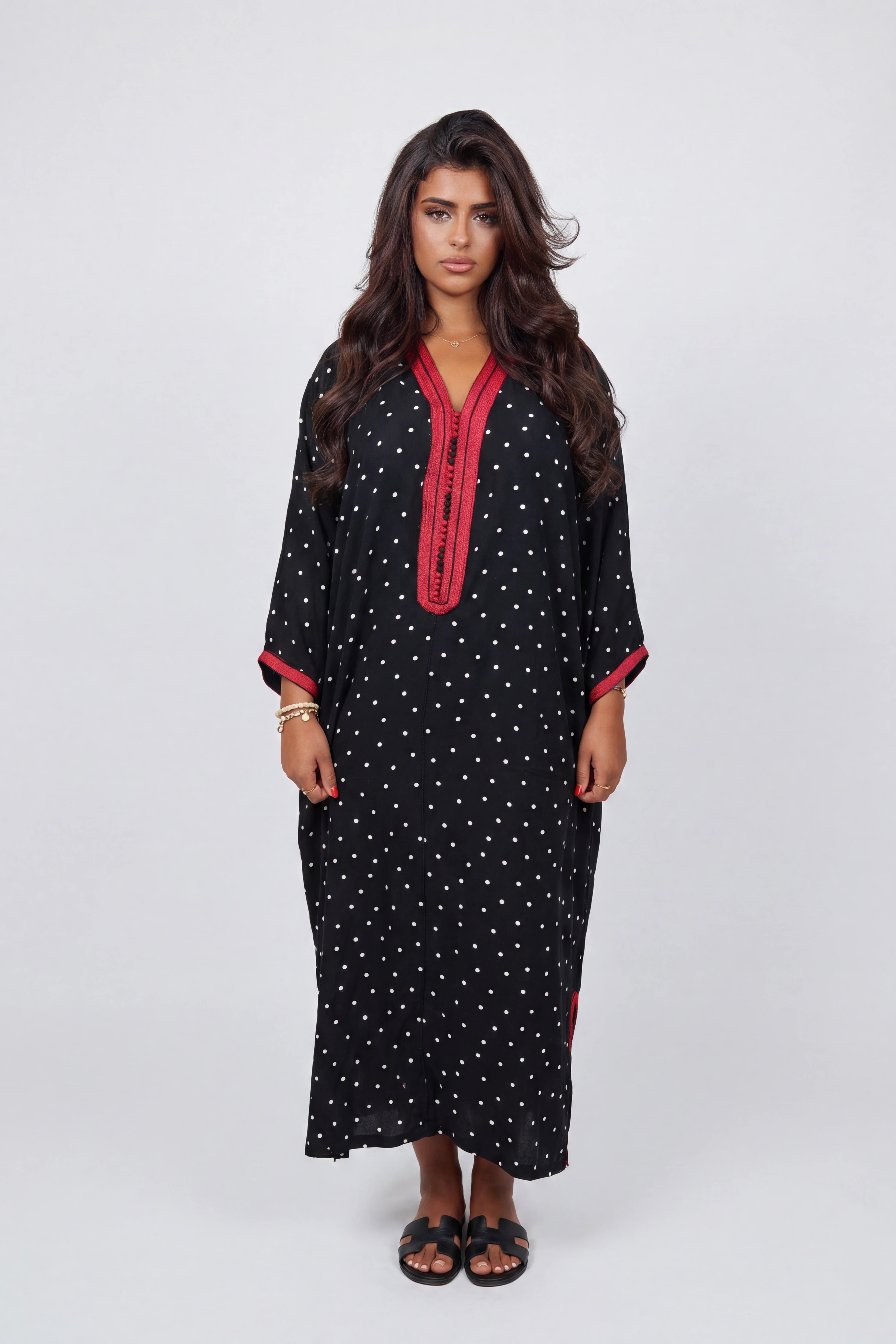 Gandoura Constellation Noir Rouge