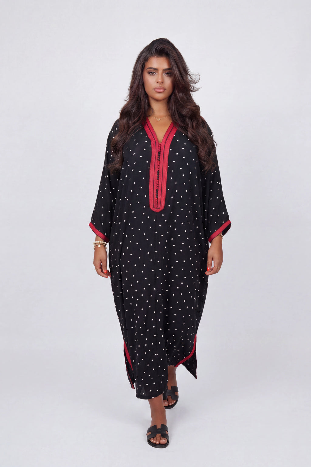 Gandoura Constellation Noir Rouge