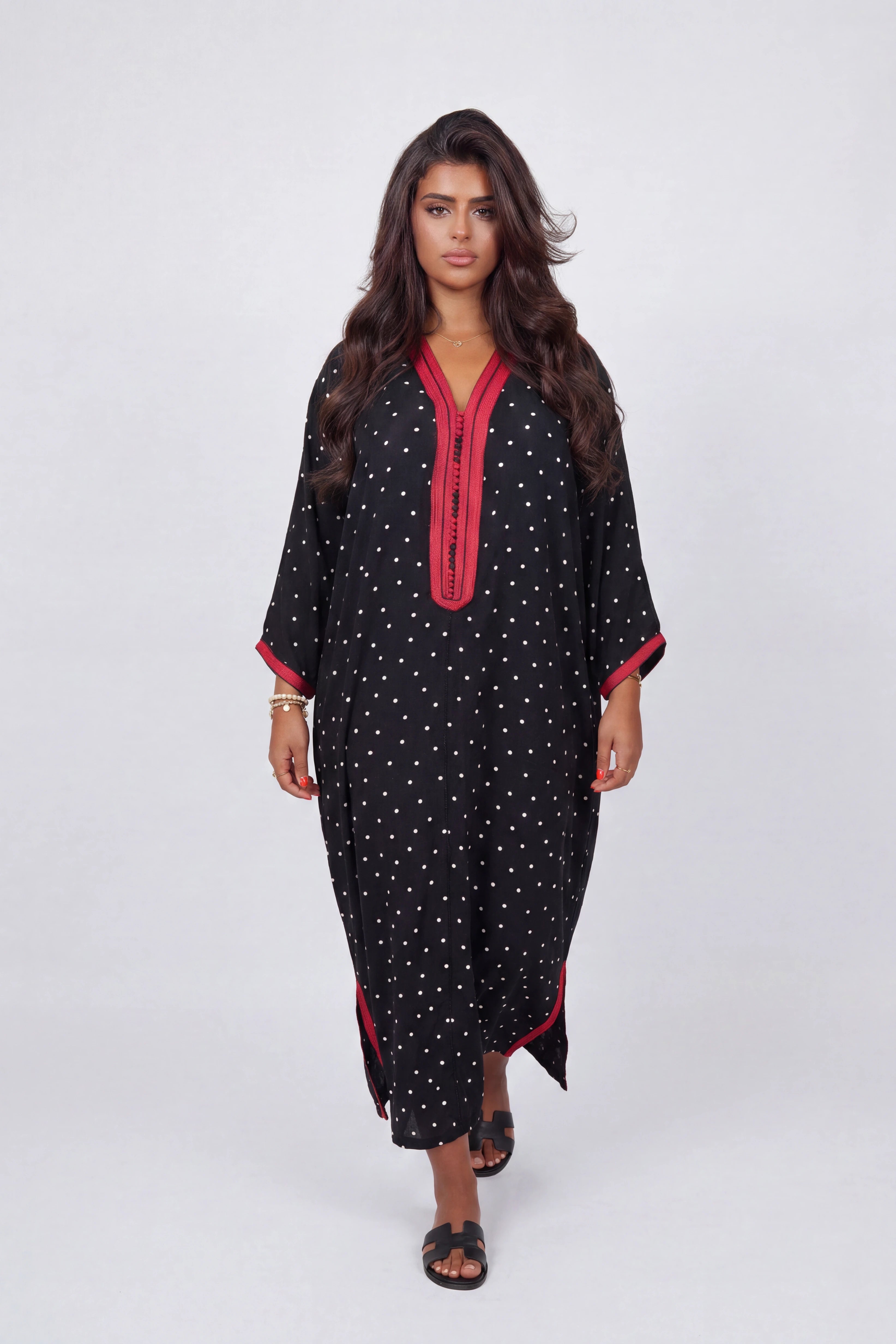 Gandoura Constellation Noir Rouge
