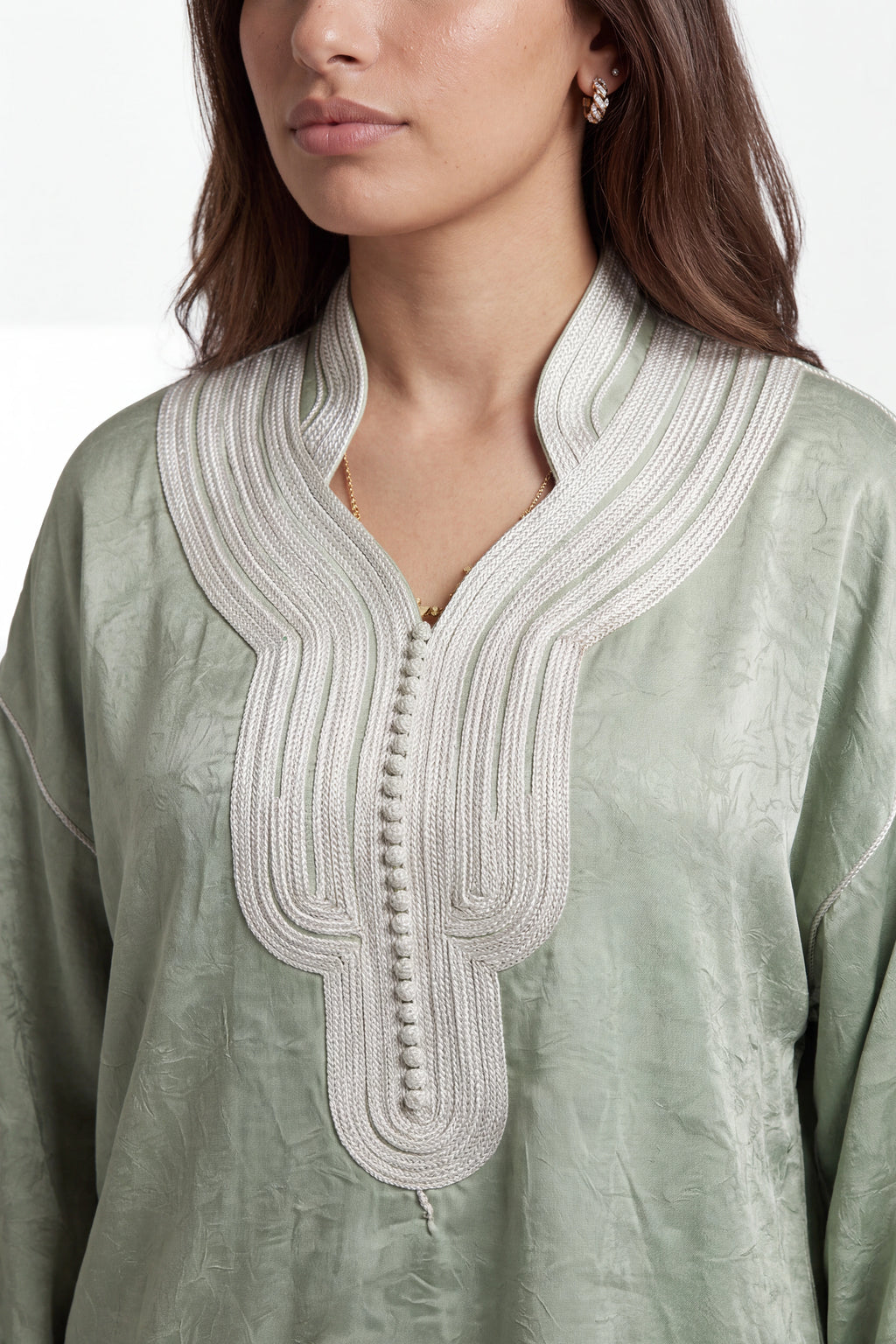 Jabador Satin Signature Vert Sauge & Ivoire
