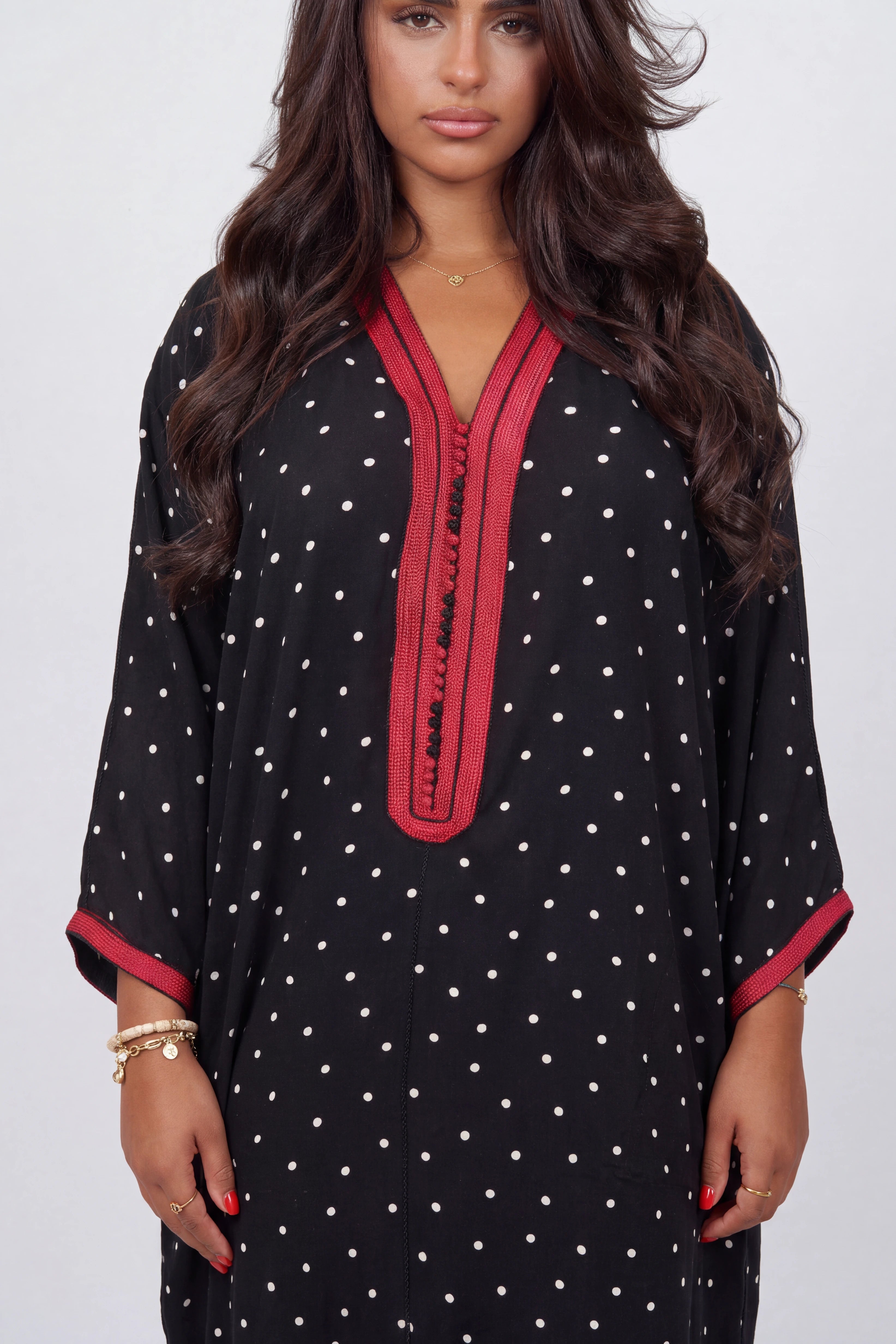 Gandoura Constellation Noir Rouge