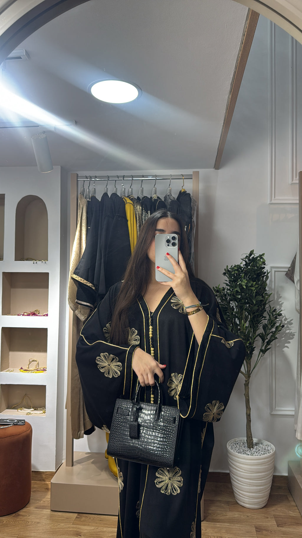 Gandoura Fleur noir