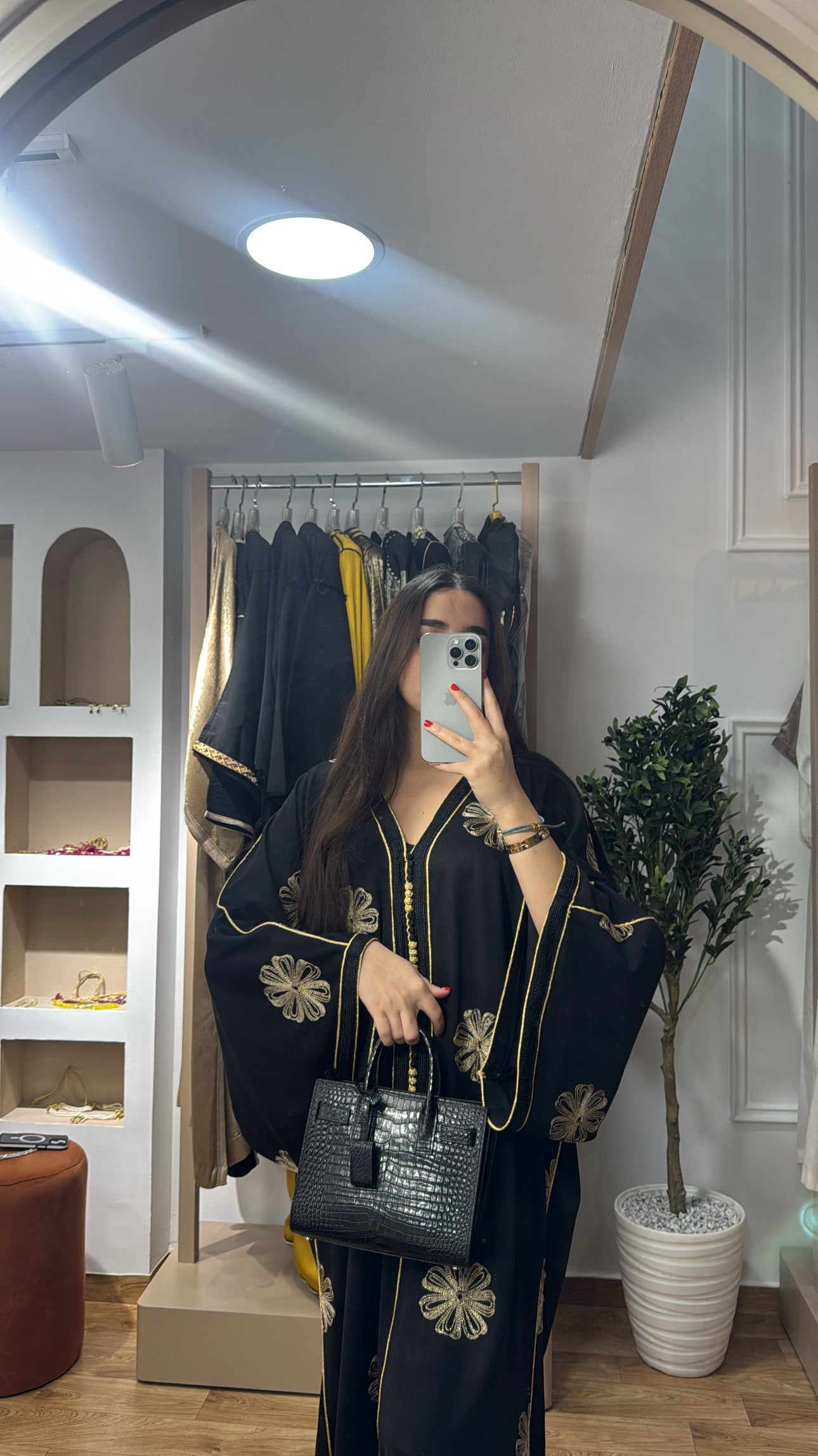 Gandoura Fleur noir