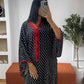 Gandoura rouge petit pois noirs
