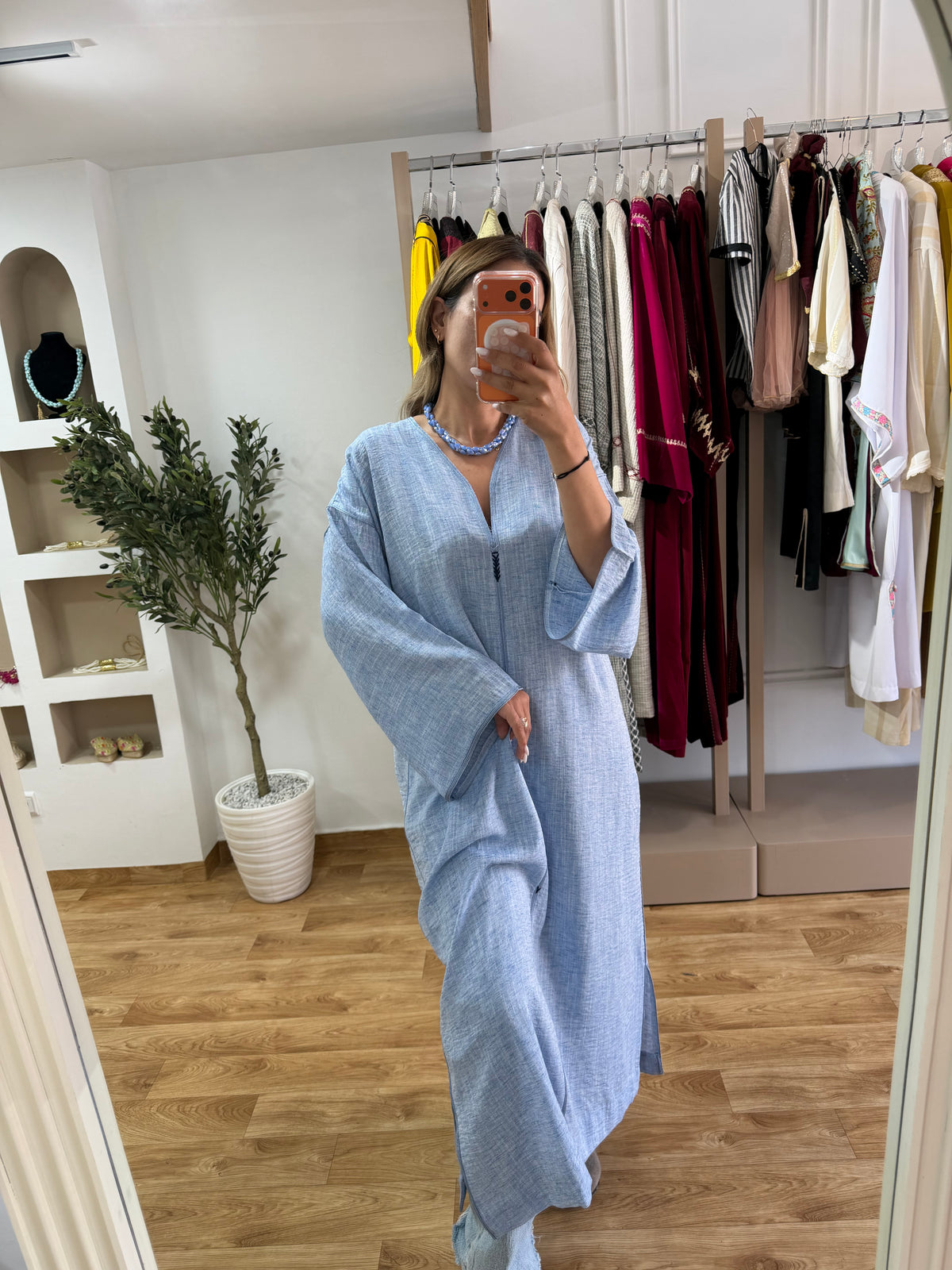 Gandoura Lin Bleue