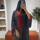 Gandoura rouge petit pois noirs
