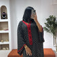 Gandoura rouge petit pois noirs