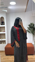 Gandoura Rouge petit pois noirs
