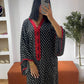 Gandoura rouge petit pois noirs