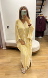 Gandoura Summer souk jaune lin coton