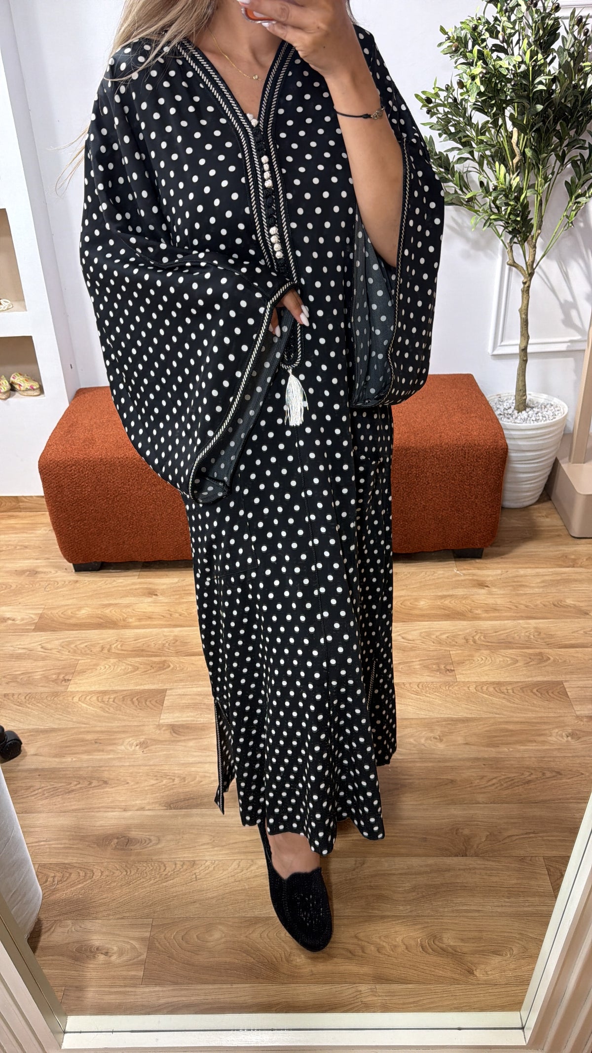 Gandoura Petit Pois Sfifa Noir