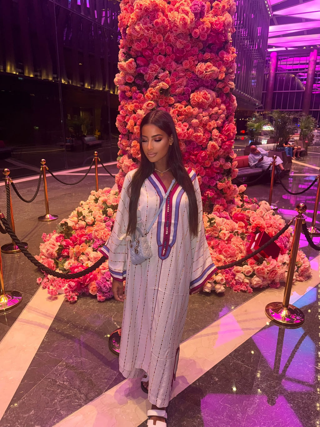 Gandoura rosa lin