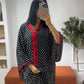 Gandoura rouge petit pois noirs