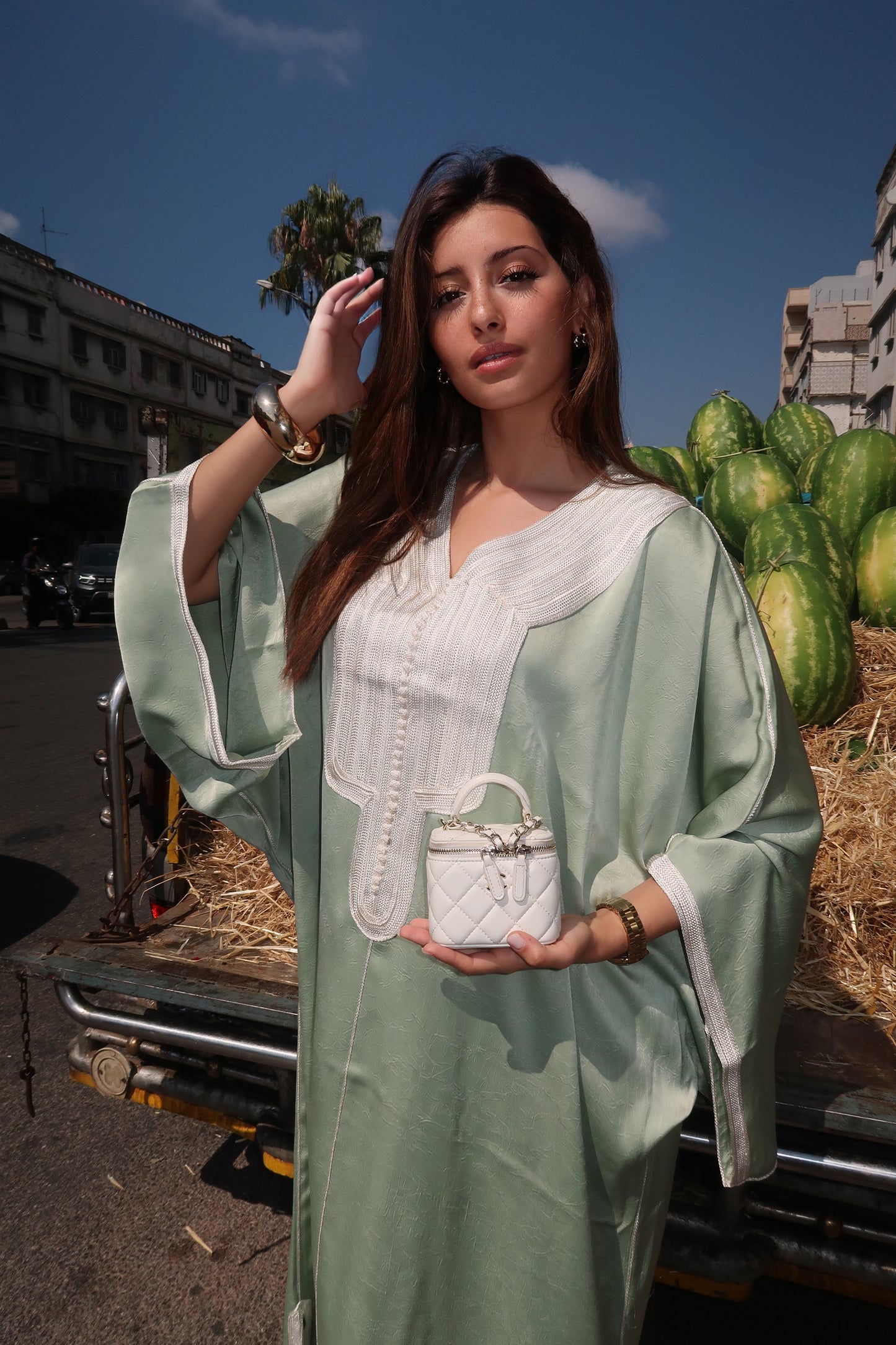 Gandoura vert précommande 3/4s