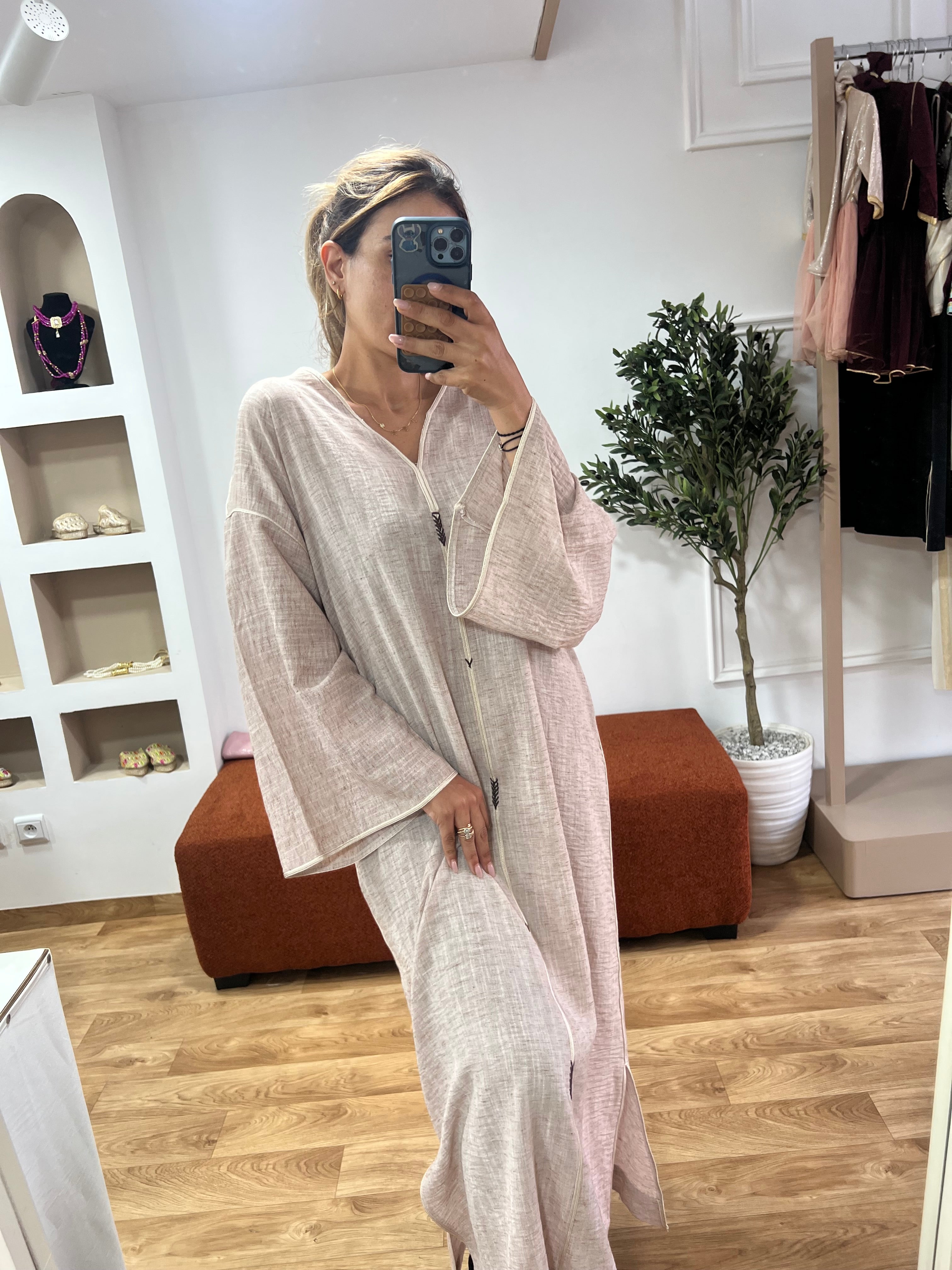 Gandoura lin Beige