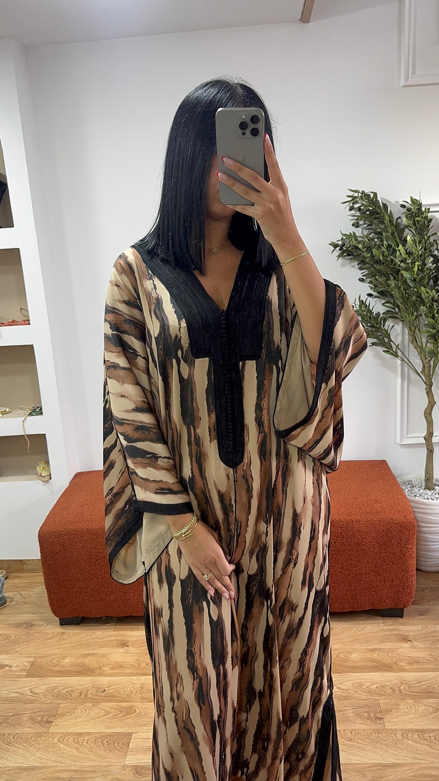 Gandoura zèbre marron