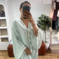 Gandoura Summer souk coton lin vert d’eau