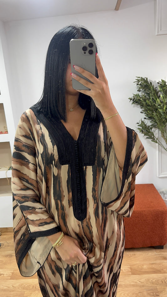 Gandoura zèbre marron