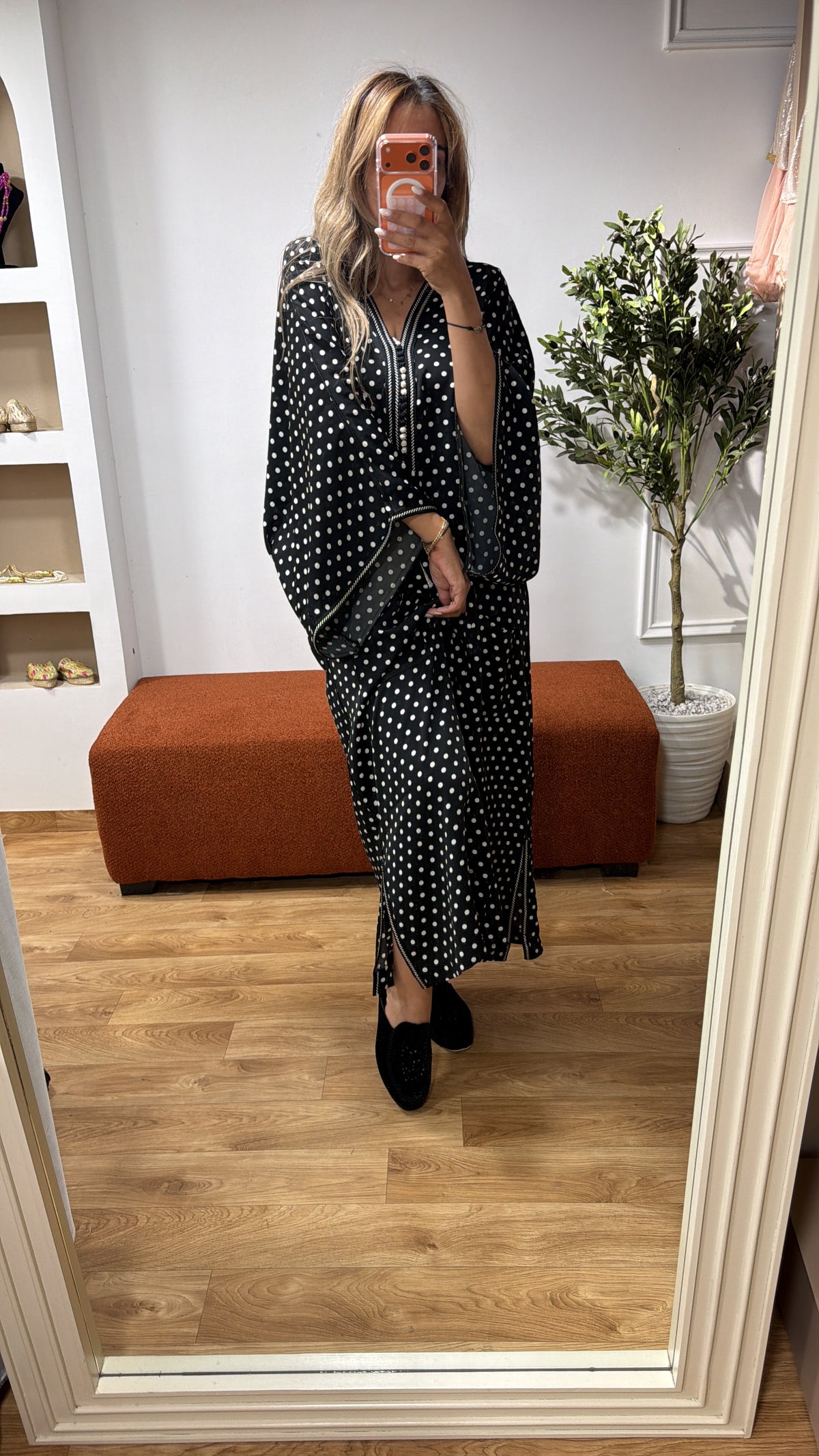 Gandoura Petit Pois Sfifa Noir