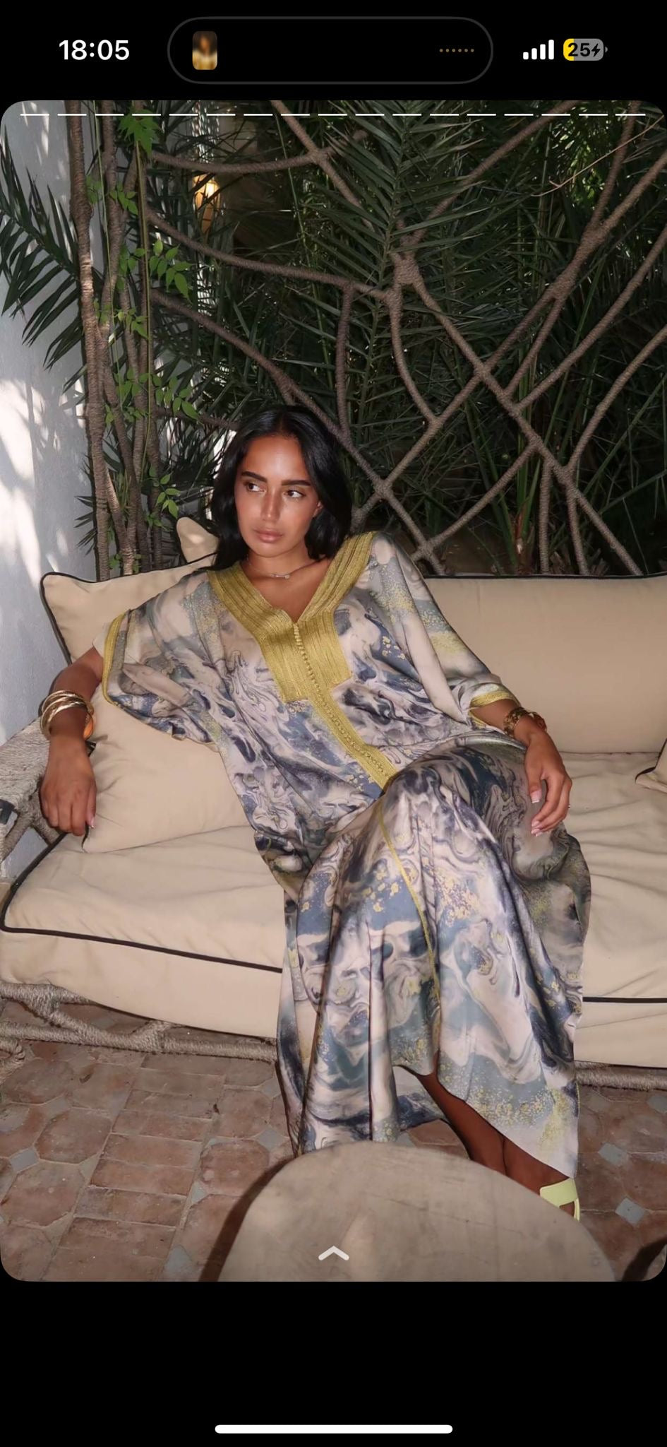 Gandoura Farah jaune