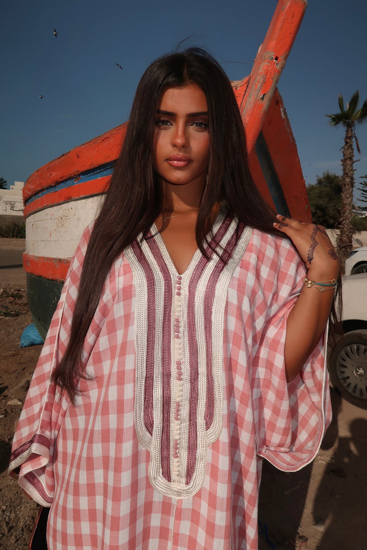 Gandoura Vichy pink