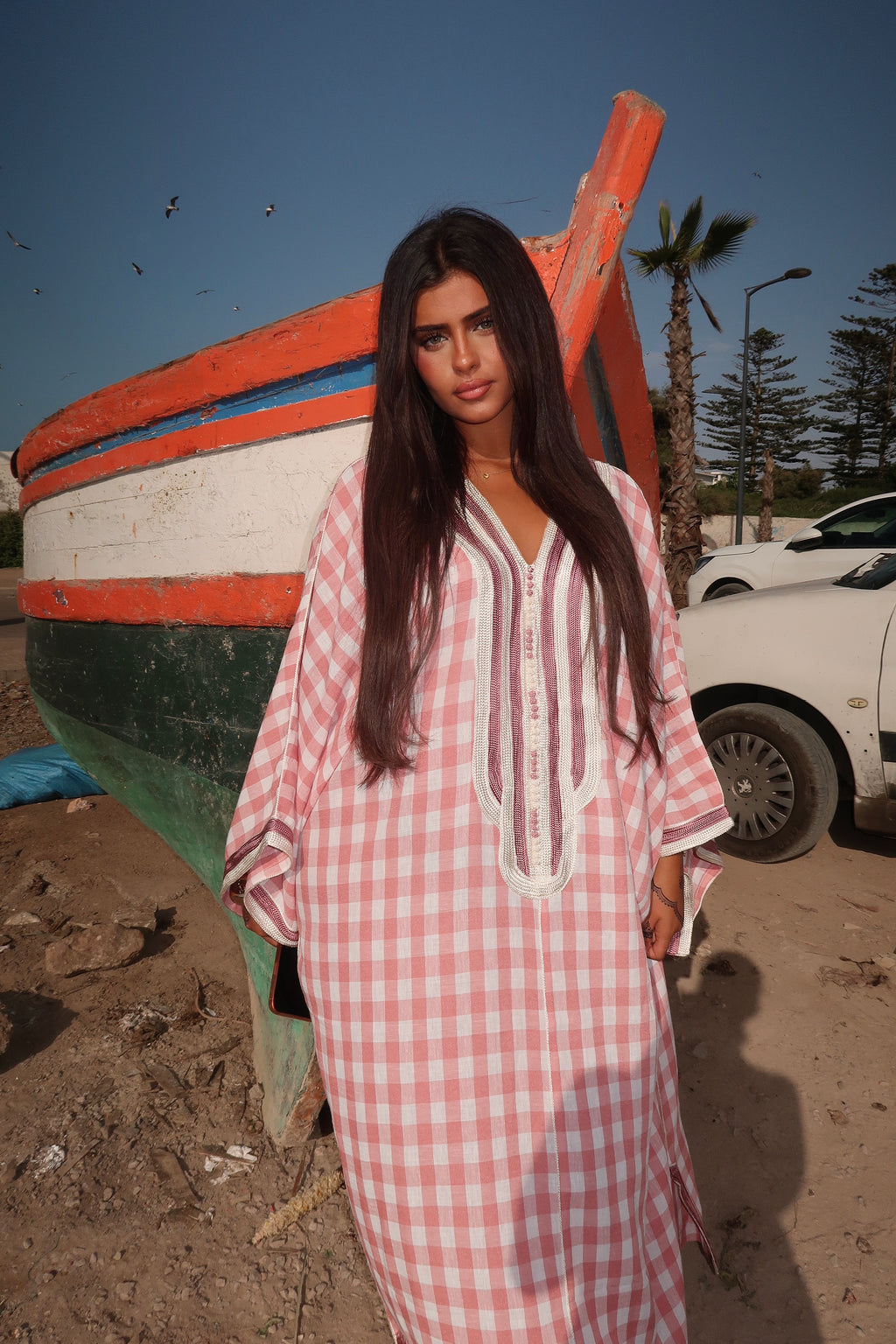 Gandoura Vichy pink